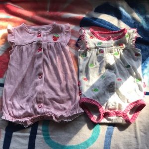 Two adorable newborn babygirl rompers!!